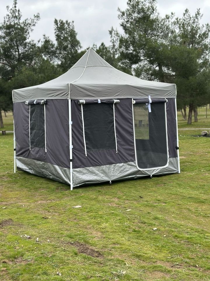 3x3 Gazebo Kamp Çadırı – Antrasit Gri