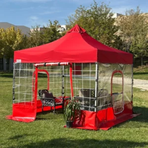 3x3 Katlanır Kış Bahçesi – Kırmızı – Erbil Branda