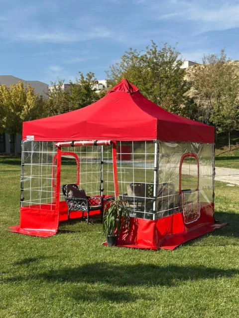 3x3 Katlanır Kış Bahçesi – Kırmızı – Erbil Branda