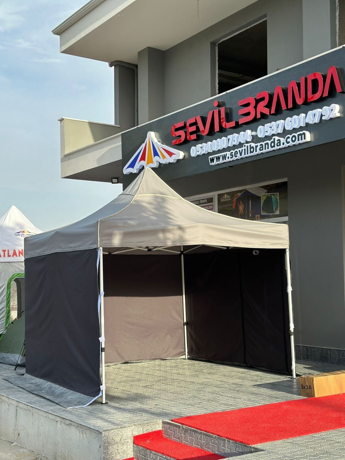 3x3 Gazebo Tente 3 Duvar Kapalı – Yarı Kapalı Model